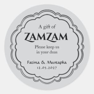 Personalisierter Zamzam-Wasser-Geschenk-Sticker Runder Aufkleber