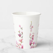 Personalisierter, zarter Pink Magnolia Paper Cup Pappbecher (Links)