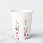 Personalisierter, zarter Pink Magnolia Paper Cup Pappbecher (Rechts)