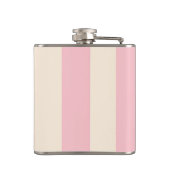 Personalisierter zarter rosa und cremefarbener Str Flachmann (Rückseite)
