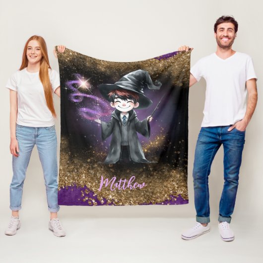 Personalisierter Zauberer Junge Son Birthday Gesch Fleecedecke (Beispiel)