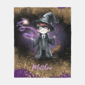 Personalisierter Zauberer Junge Son Birthday Gesch Fleecedecke (Vorderseite)