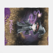 Personalisierter Zauberer Junge Son Birthday Gesch Fleecedecke (Vorderseite (Horizontal))