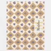 Personalisierter Zauberschul-Monogramm-Name Gold Fleecedecke (Vorderseite)
