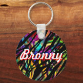 Personalisierter Zebra Design Schlüsselanhänger (Vorderseite)