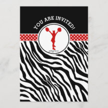 Personalisierter Zebra-Druckschrei oder Pom in Rot