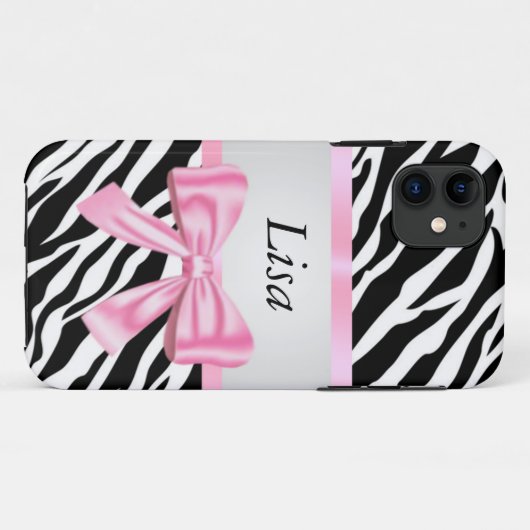 Personalisierter Zebra-Muster Case-Mate iPhone Hülle (Rückseite (Horizontal))