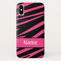 Personalisierter Zebra-Rosa-Schwarzipod-Touch-Fall