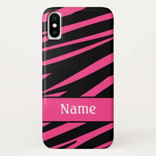 Personalisierter Zebra-Rosa-Schwarzipod-Touch-Fall Case-Mate iPhone Hülle (Rückseite)
