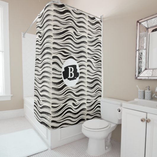 Personalisierter Zebra Stripe Duschvorhang (Beispiel)