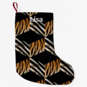 Personalisierter Zebra & Tiger Weihnachten Strumpf Kleiner Weihnachtsstrumpf (Vorderseite)