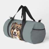 Personalisierter, Zeichnend Collie Dog an der Gren Duffle Bag (Rechte Ecke)