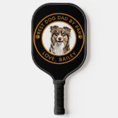 Personalisierter, Zeichnend Collie Dog an der Gren Pickleball Schläger (Vorderseite)