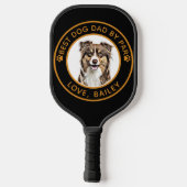 Personalisierter, Zeichnend Collie Dog an der Gren Pickleball Schläger (Rückseite)