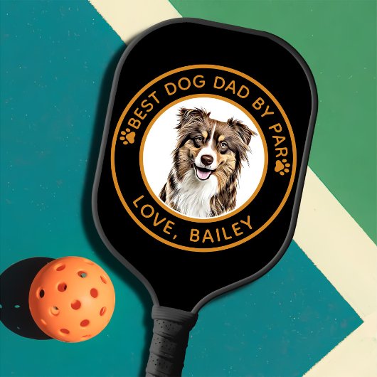 Personalisierter, Zeichnend Collie Dog an der Gren Pickleball Schläger
