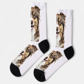 Personalisierter, Zeichnend Collie Dog an der Gren Socken (Linkes Detail)