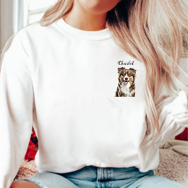 Personalisierter, Zeichnend Collie Dog an der Gren Sweatshirt