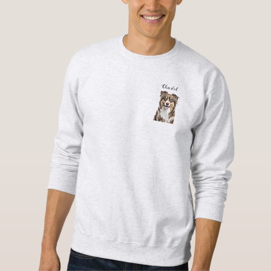 Personalisierter, Zeichnend Collie Dog an der Gren Sweatshirt (Vorderseite)