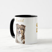 Personalisierter, Zeichnend Collie Dog an der Gren Tasse (Vorderseite Links)