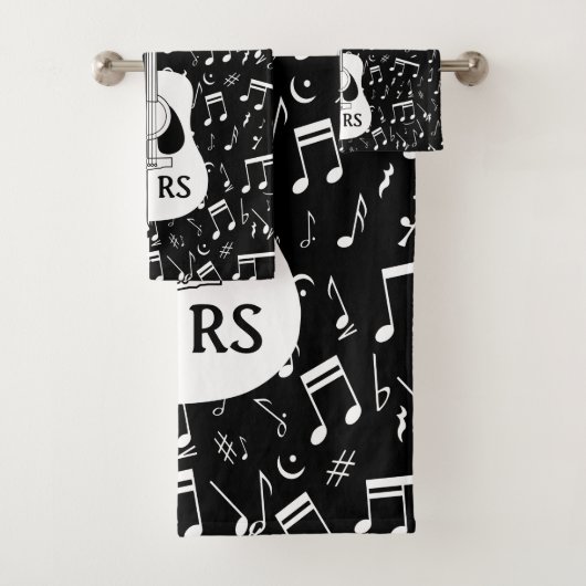Personalisierter zeitgenössischer Gitarrenentwurf Badhandtuch Set (Insitu)