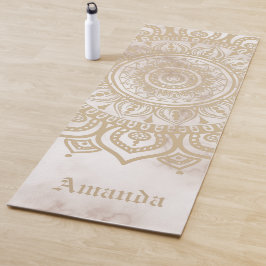Personalisierter, zeitloser Pastellmarmor Mandala  Yogamatte