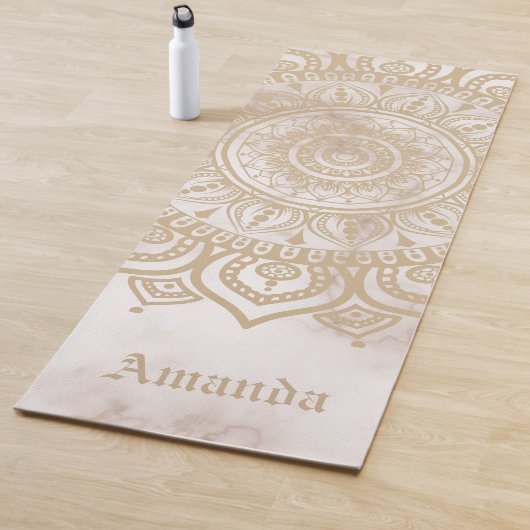Personalisierter, zeitloser Pastellmarmor Mandala  Yogamatte (Beispiel)