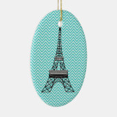 Personalisierter Zickzack Pariser Eiffelturm Keramik Ornament (Rechts)