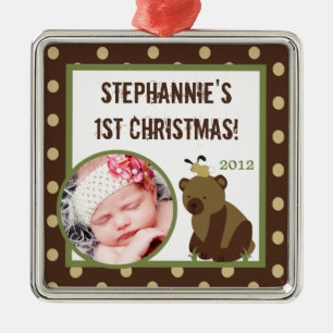 Personalisierter Zierbär, verzaubert Silbernes Ornament