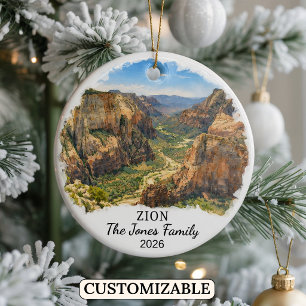 Personalisierter Zion-Nationalpark-Schmuck, Utah Keramik Ornament