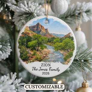 Personalisierter Zion-Nationalpark-Schmuck, Utah Keramik Ornament