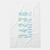 Personalisierter Zip-Code, Stadt, Staat | Blues de Geschirrtuch (Vertikal)