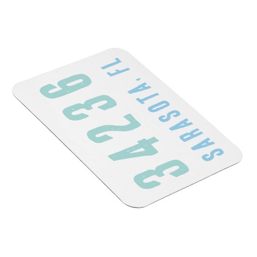 Personalisierter Zip-Code, Stadt, Staat | Blues de Magnet (Rechte Seite)