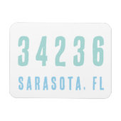 Personalisierter Zip-Code, Stadt, Staat | Blues de Magnet (Horizontal)