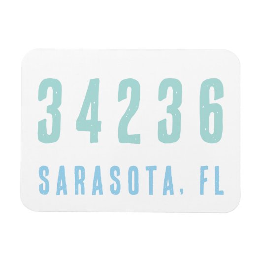 Personalisierter Zip-Code, Stadt, Staat | Blues de Magnet (Horizontal)