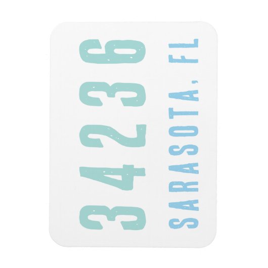 Personalisierter Zip-Code, Stadt, Staat | Blues de Magnet (Vertikal)