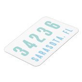 Personalisierter Zip-Code, Stadt, Staat | Blues de Magnet (Linke Seite)