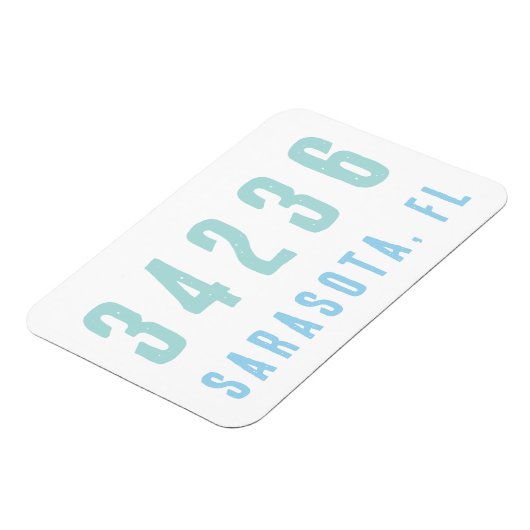 Personalisierter Zip-Code, Stadt, Staat | Blues de Magnet (Linke Seite)