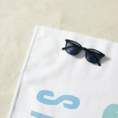 Personalisierter Zip-Code, Stadt, Staat | Blues de Strandtuch (Beispiel)