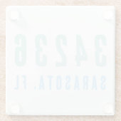 Personalisierter Zip-Code, Stadt, Staat Blues der  Glasuntersetzer (Rückseite)