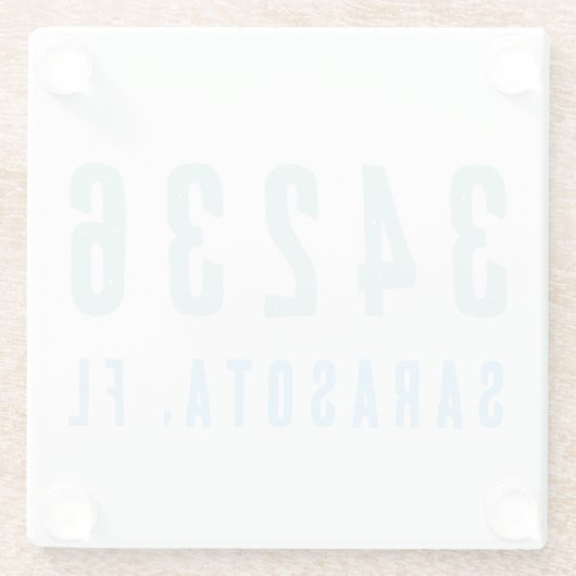 Personalisierter Zip-Code, Stadt, Staat Blues der Glasuntersetzer (Rückseite)