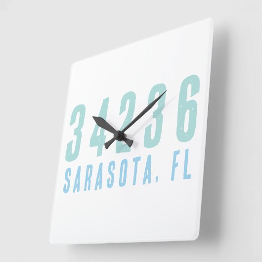 Personalisierter Zip-Code, Stadt, Staat Blues der  Quadratische Wanduhr (Winkel)