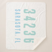 Personalisierter Zip-Code, Stadt, Staat Blues der Sherpadecke (Vorderseite)