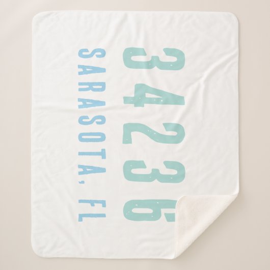 Personalisierter Zip-Code, Stadt, Staat Blues der  Sherpadecke (Vorderseite)