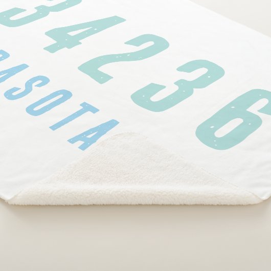 Personalisierter Zip-Code, Stadt, Staat Blues der Sherpadecke (3/4)