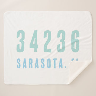Personalisierter Zip-Code, Stadt, Staat Blues der Sherpadecke