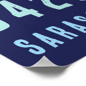 Personalisierter Zip-Code, Stadt, Staat | Navy Blu Poster (Ecke)