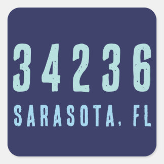 Personalisierter Zip-Code, Stadt, Staat | Navy Blu Quadratischer Aufkleber