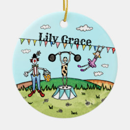 Personalisierter Zirkus Birth Hanging Keramik Orna Ornament
