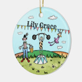 Personalisierter Zirkus Birth Hanging Keramik Orna Ornament (Links)