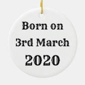 Personalisierter Zirkus Birth Hanging Keramik Orna Ornament (Hinten)